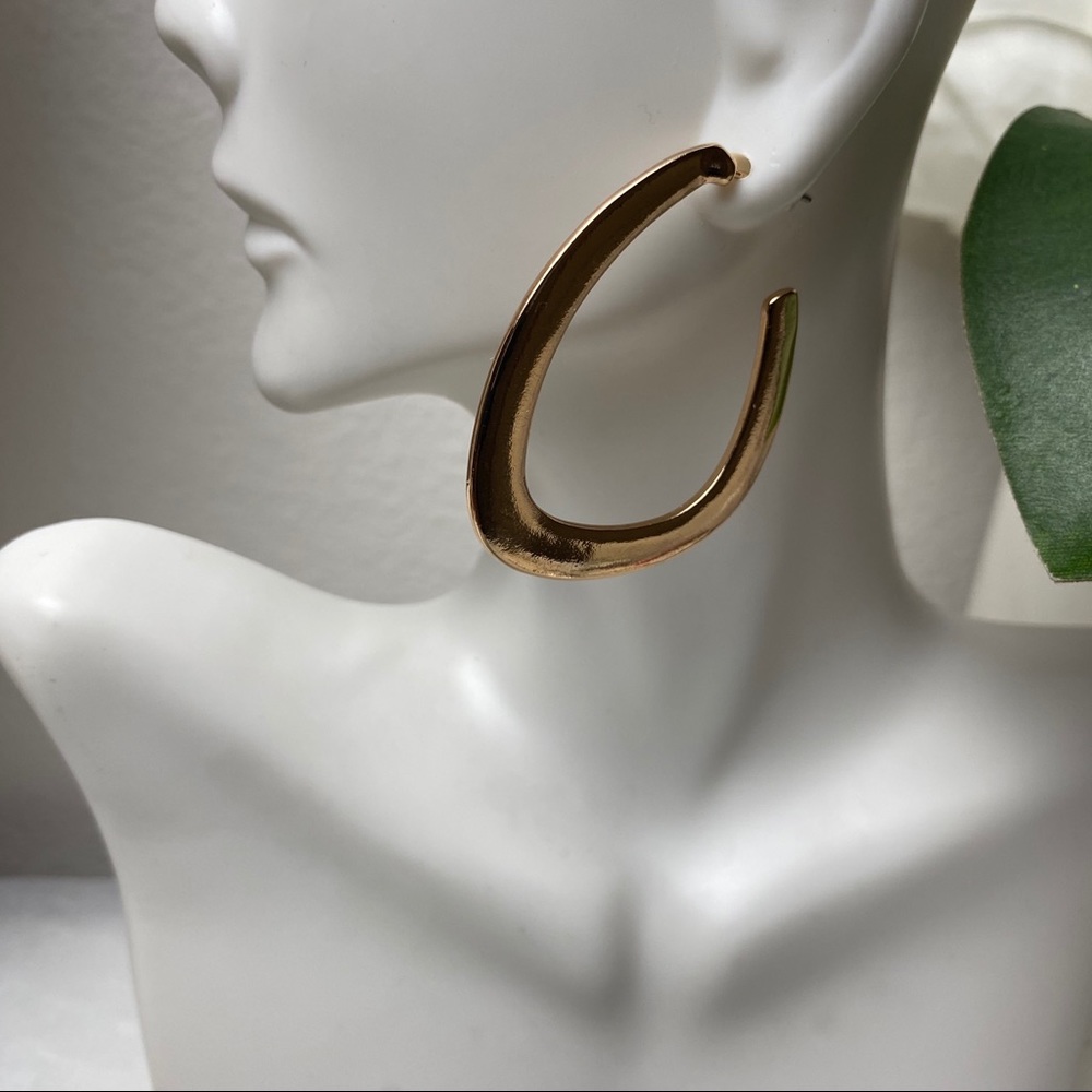Jules B Gold Tone Geometric Hoop Earrings